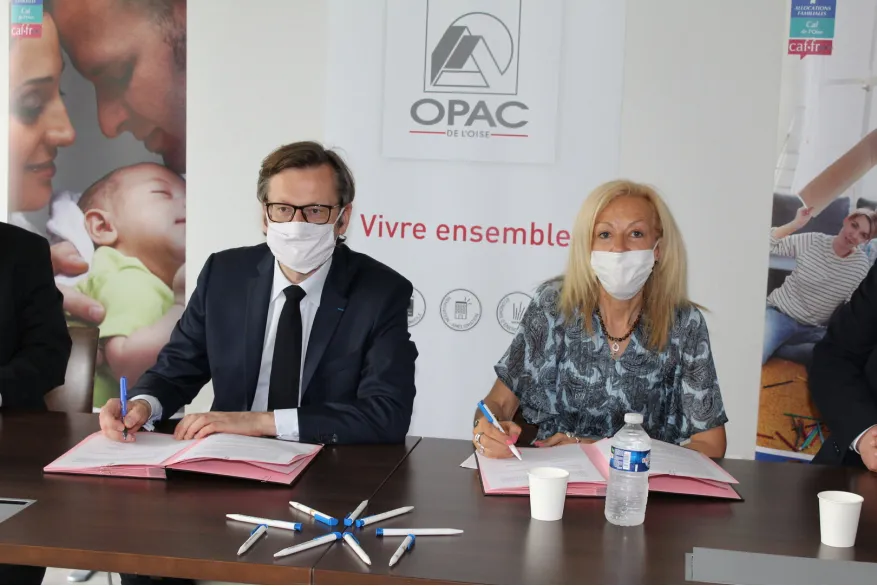 Signature convention Caf de l'Oise - OPAC de l'Oise 2 juin 2021