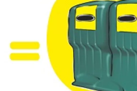 La colonne jaune pour le tri