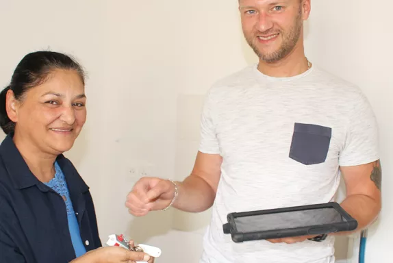 Les familles ont été accueillies par les équipes de l'OPAC de l'Oise le 27 juin 2023.