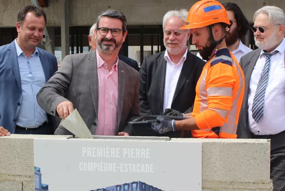 La première pierre du programme immobilier Compiègne l'Estacade a été posée le 7 juillet 2023.