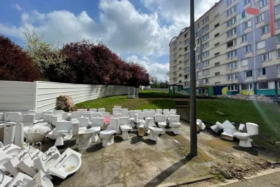 Beauvais Saint-Lucien démolition de la barre B