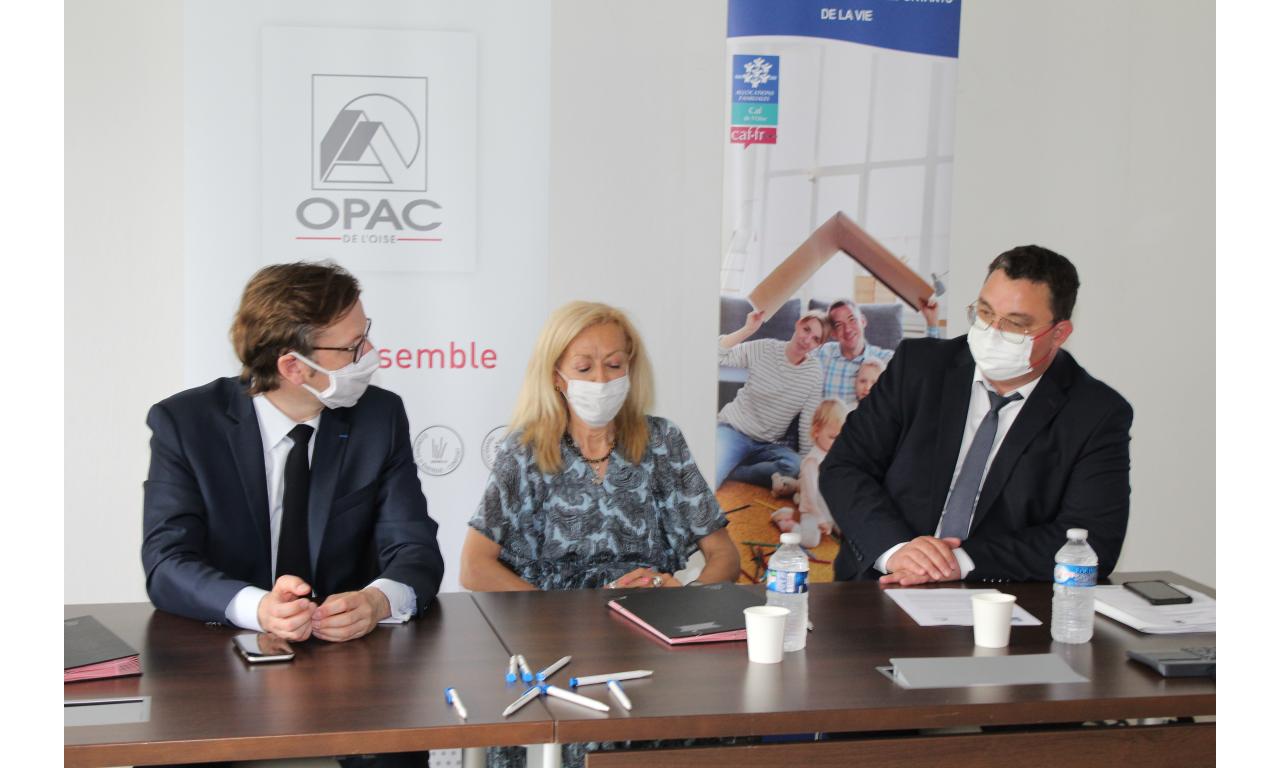 Signature convention Caf de l'Oise - OPAC de l'Oise 2 juin 2021